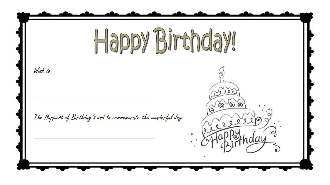Birthday Gift Certificate Template 7  Funny Designs FREE Fresh