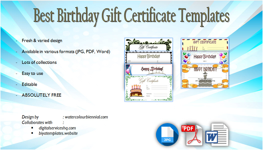 birthday gift certificate template word free download