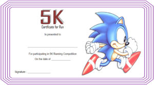 Download 5k race certificate template, participation, marathon, winner, printable running certificates, finisher, fun run, running achievement free!