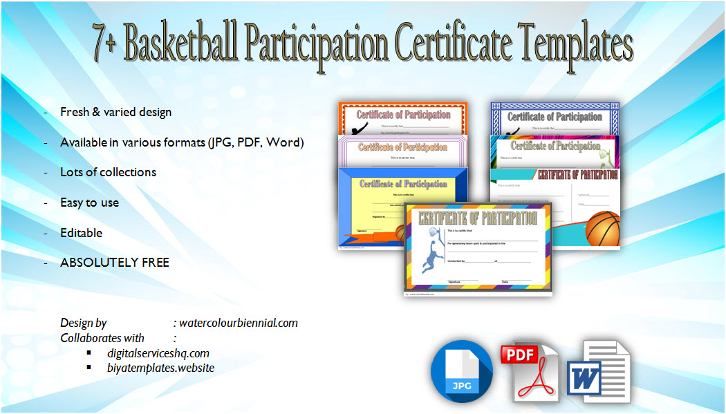 Download basketball participation certificate template, basketball certificate of participation templates, basketball participation certificate free printable, editable basketball certificate, basketball certificate templates, basketball certificate pdf, free customizable basketball certificates, youth basketball certificates, basketball mvp certificate, free printable basketball certificates awards