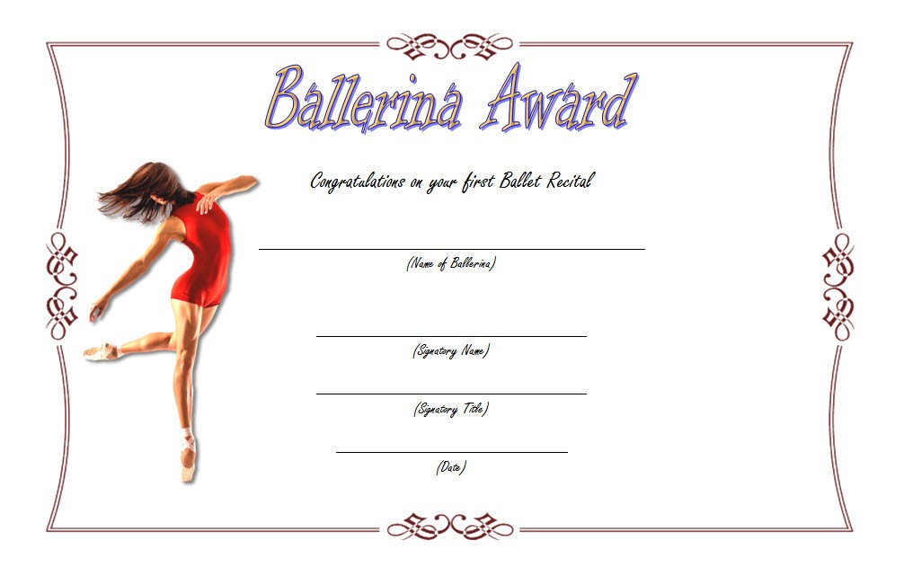 Ballet Certificate Templates [10+ FANCY DESIGNS] – Fresh & Professional ...