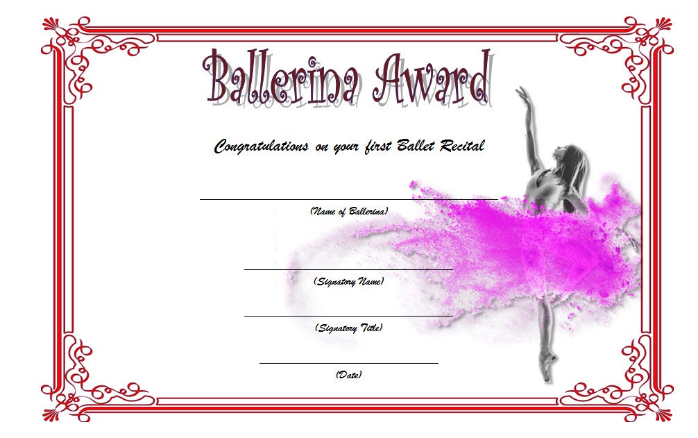 Free Printable Dance Certificate Templates