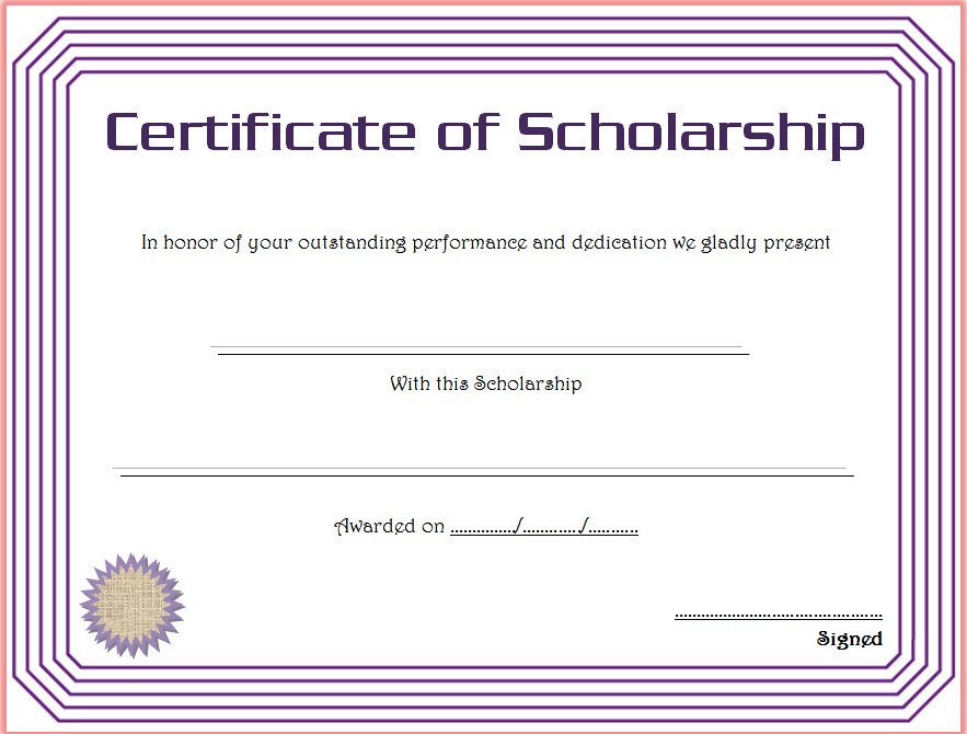 Certificate of Scholarship 8 – Fresh & Professional Templates