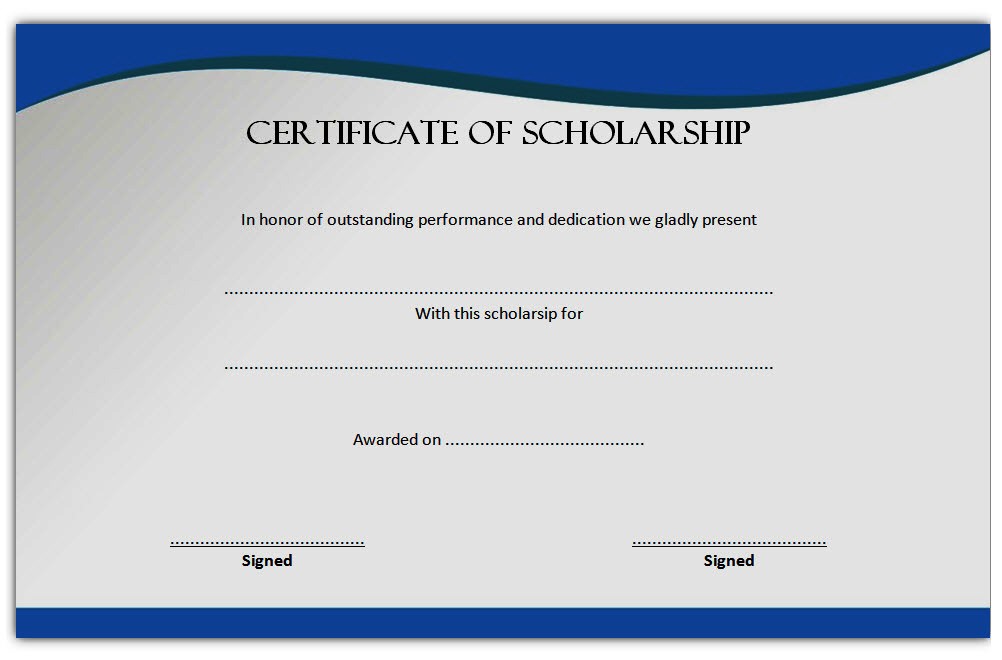 Certificate Of Scholarship