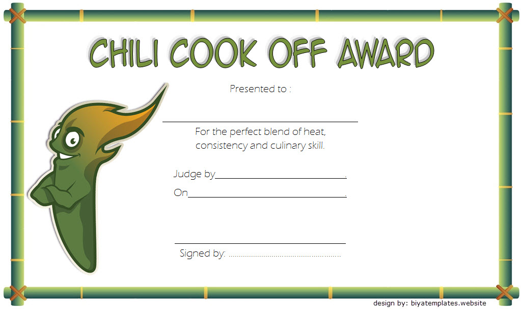 Chili Cook Off Certificate Templates [10+ NEW DESIGNS FREE DOWNLOAD