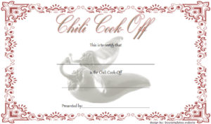 Download the best Chili Cook Off Certificate Template, contest winner certificates, first place, competition award templates, cook off, participation, funny, bbq, pdf, word, printable free!