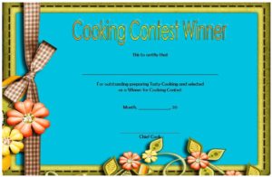 Download Cooking Contest Certificate Templates, award template, printable, professional certificates, participation, competition, cooking class, editable, word, pdf free!
