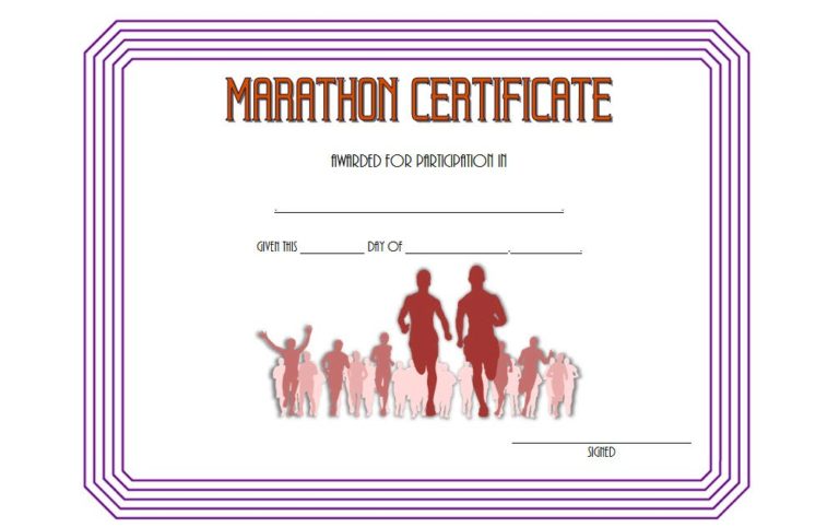 Marathon Certificate Templates Free: 7+ BEST CHOICES in 2019 – Fresh ...