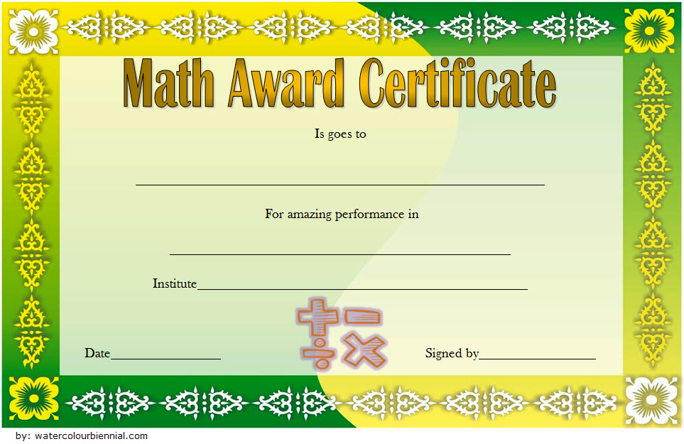 Download 7 Math Award Certificate Templates Free Fresh