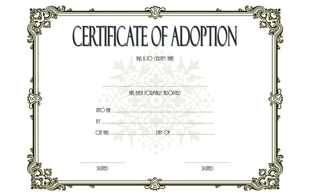 Free Adoption Certificate Template Word Flyer Template