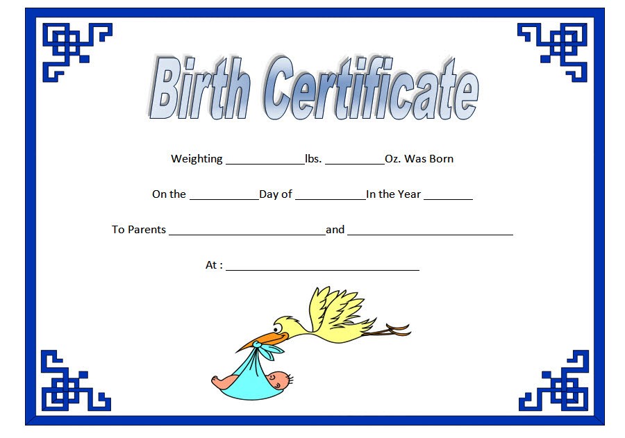 Fillable Birth Certificate Template Free [10+ VARIOUS DESIGNS]