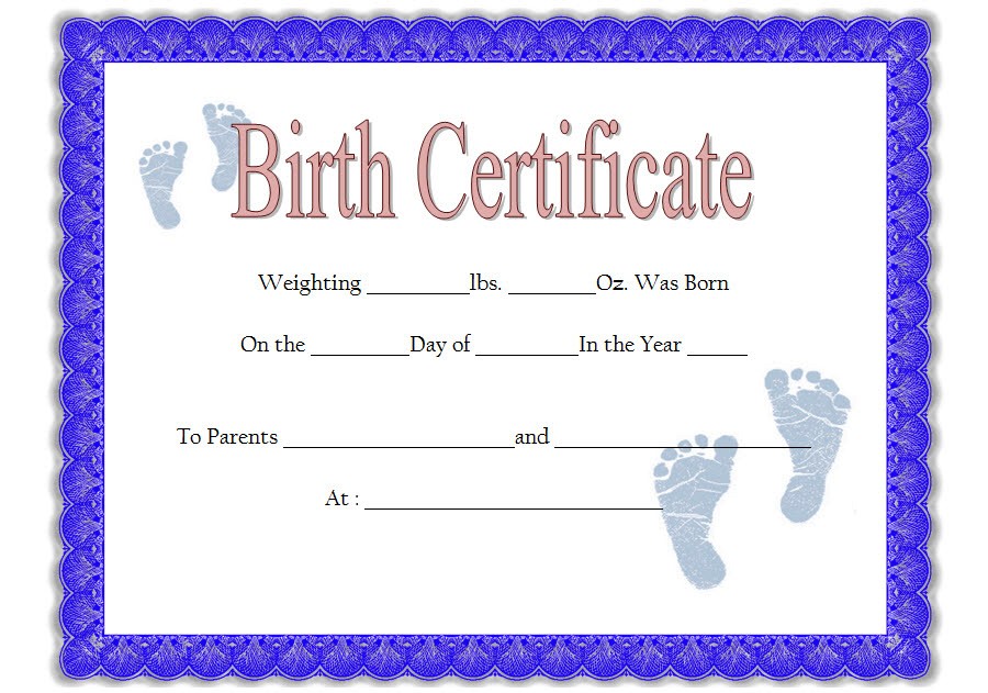 Fillable Birth Certificate Template Free [10+ VARIOUS DESIGNS]