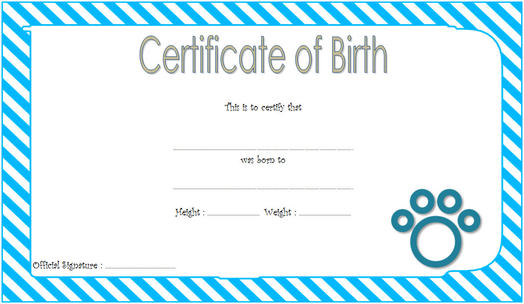 Kitten Birth Certificate Template [10+ Cute Designs FREE]