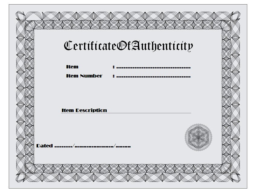 Certificate of Authenticity Templates Free [10+ LIMITED EDITIONS]