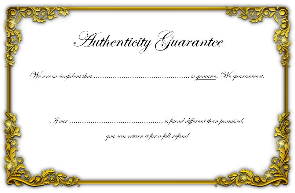 free certificate of authenticity word template