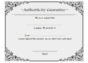Certificate of Authenticity Templates Free [10+ LIMITED EDITIONS ...