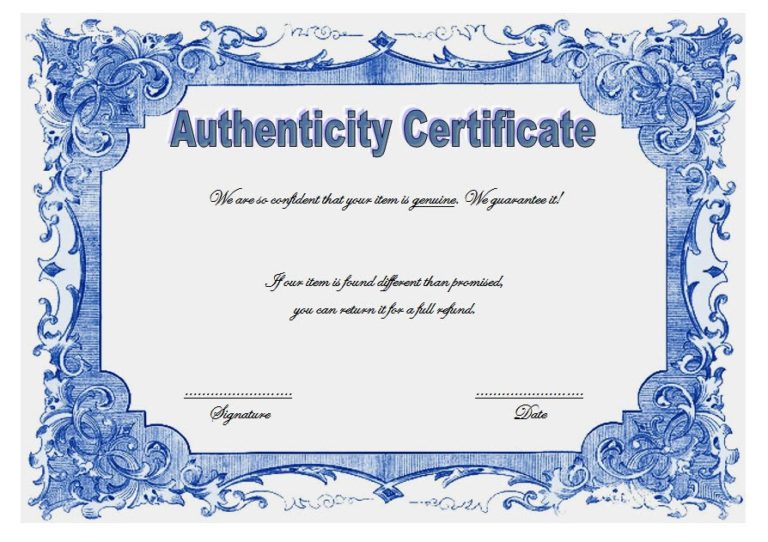 Certificate of Authenticity Templates Free 10  LIMITED EDITIONS