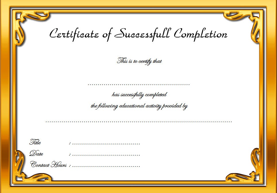 10 Certificate Of Completion Templates Editable Fresh Professional 