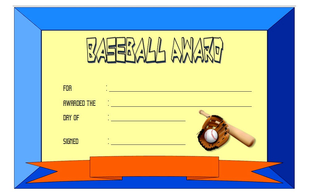 Editable Baseball Award Certificates 9  Sporty Designs Free