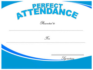 8+ Printable Perfect Attendance Certificate Template Designs – Fresh ...