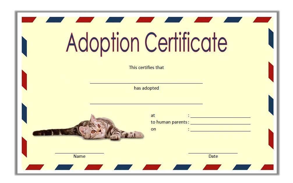 10+ Pet Adoption Certificate Editable Templates Free Download