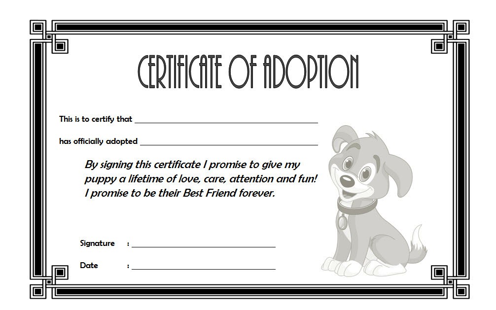 10 Pet Adoption Certificate Editable Templates Free Download Fresh Professional Templates