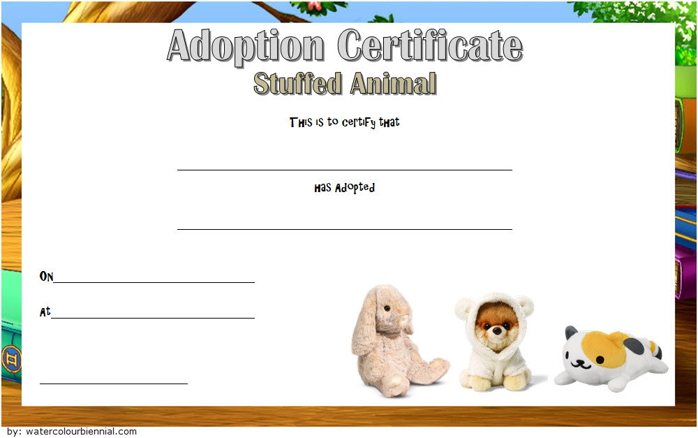 Free Printable Stuffed Animal Adoption Certificate Printable Templates