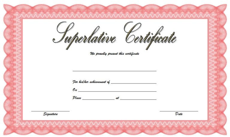 superlative certificate templates free 10 great designs