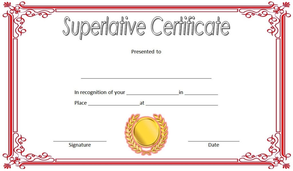 Superlative Certificate Templates Free 10 GREAT Designs Fresh Professional Templates