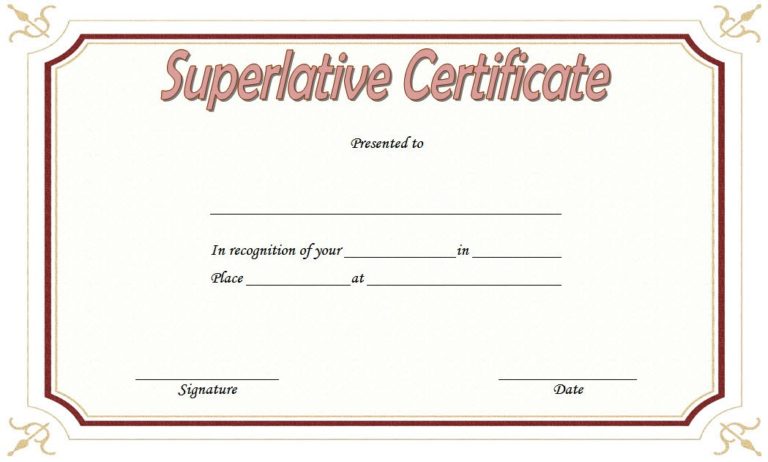 Superlative Certificate Templates Free 10  GREAT Designs Fresh
