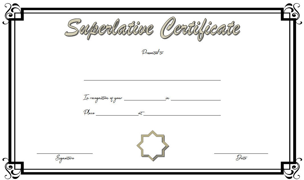 Superlative Certificate Templates Free [10+ GREAT Designs] Fresh