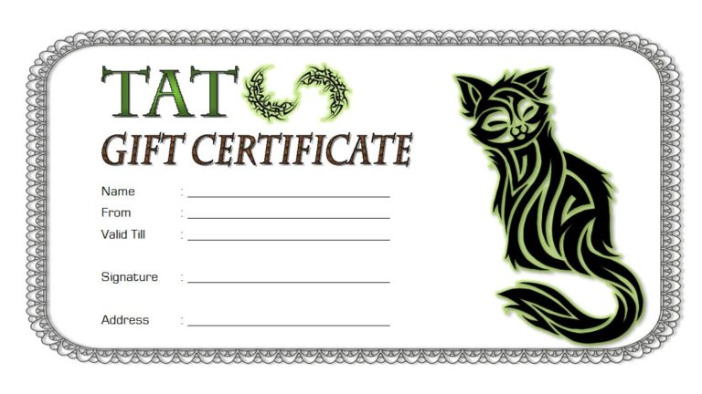 Tattoo Gift Certificate Template Free 7  Coolest Designs Fresh