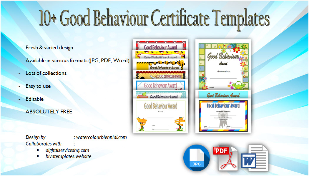 10+ Good Behaviour Award Certificate Templates