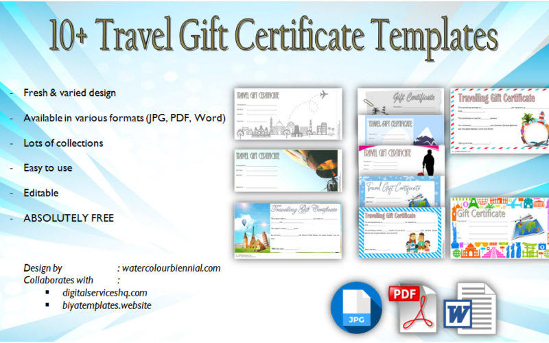 Travel Gift Certificate Editable [10 Modern Designs]