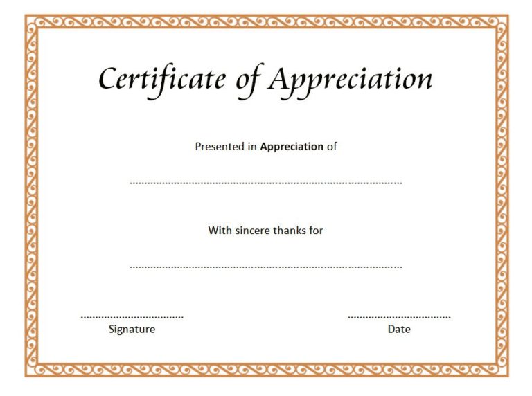 10+ Editable Certificate of Appreciation Templates – Fresh ...