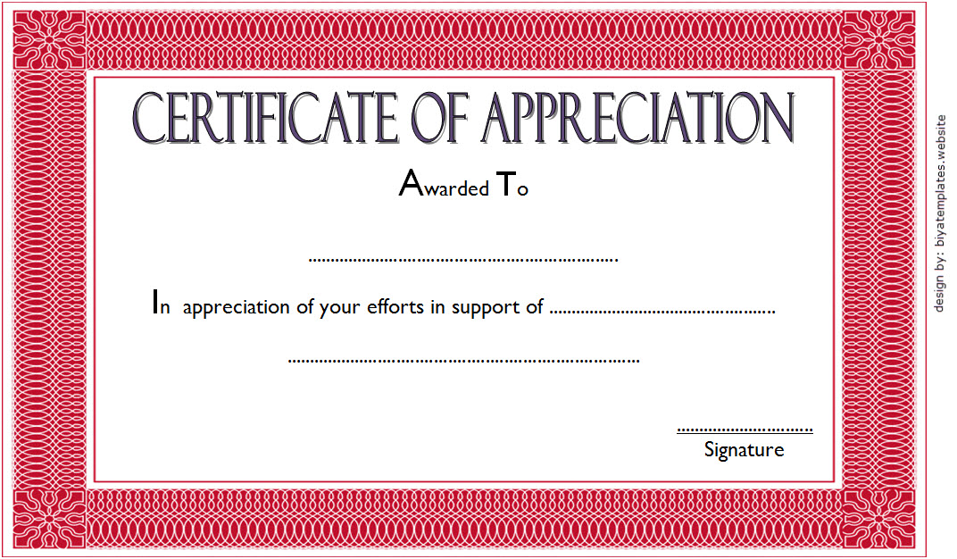 10+ Editable Certificate of Appreciation Templates Fresh