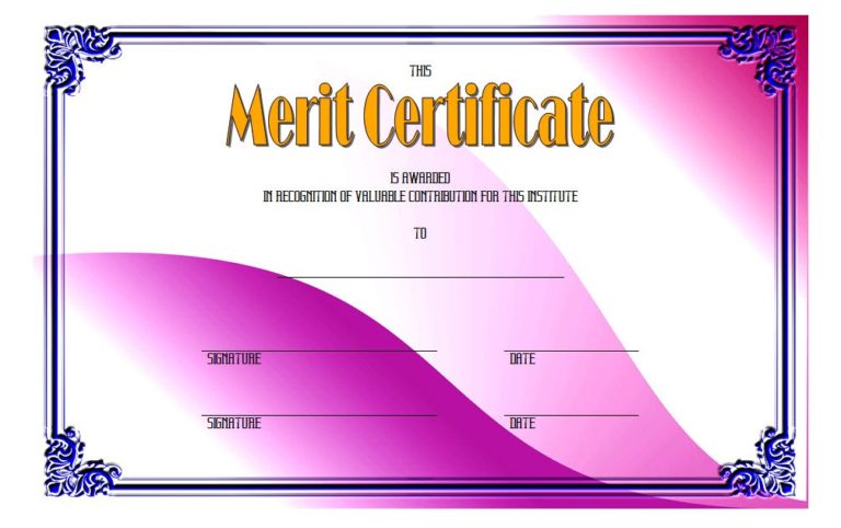 10+ Certificate of Merit Templates Editable Free Download – Fresh ...