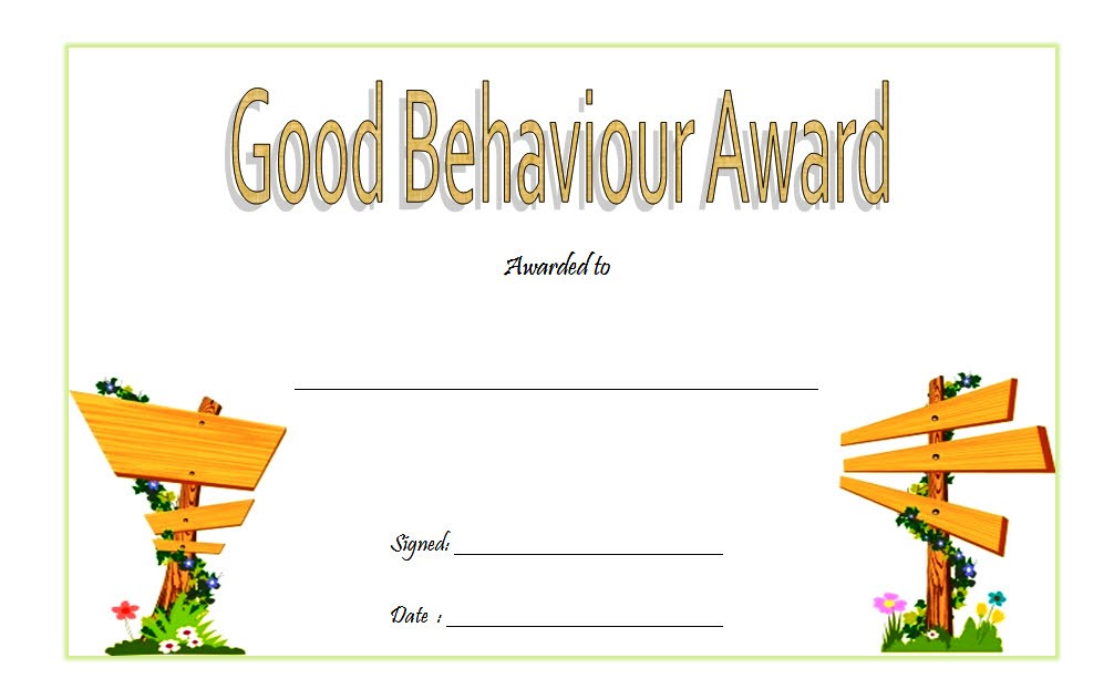 Good Behaviour Certificate Editable Templates Free 10 BEST DESIGNS Fresh Professional