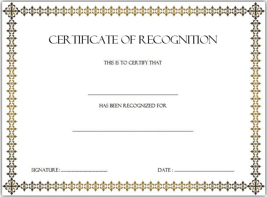 10+ Downloadable Certificate of Recognition Templates FREE – Fresh ...