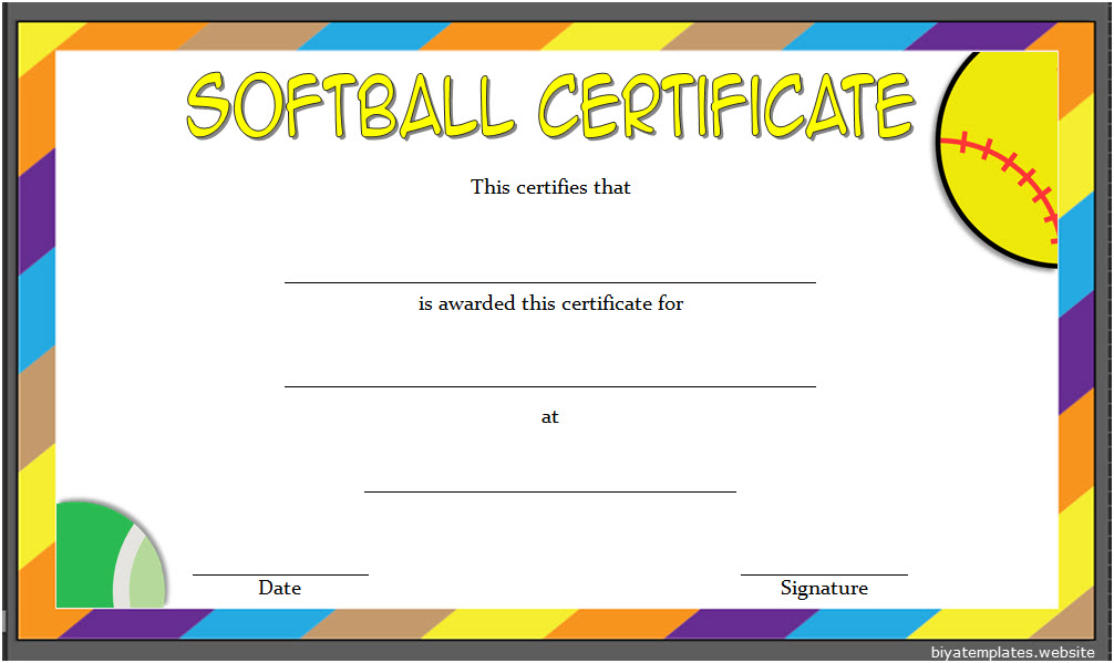Printable Softball Certificate Templates [10+ Best Designs Free]