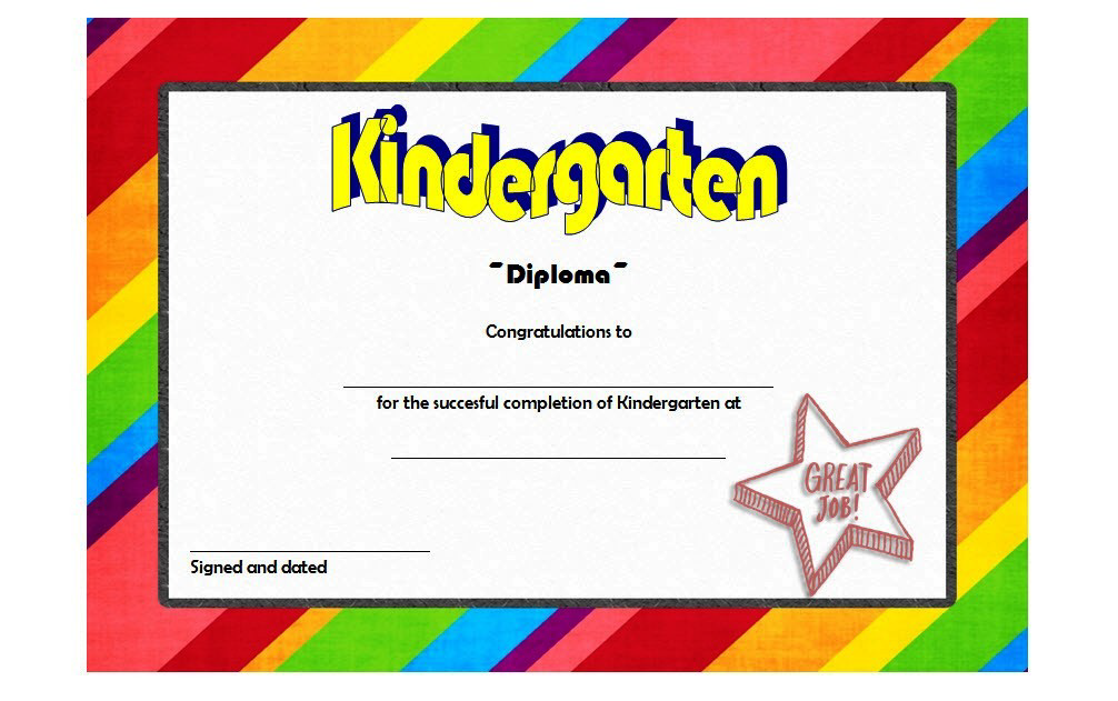 Kindergarten Completion Certificate Templates 9 BEST DESIGNS Fresh 