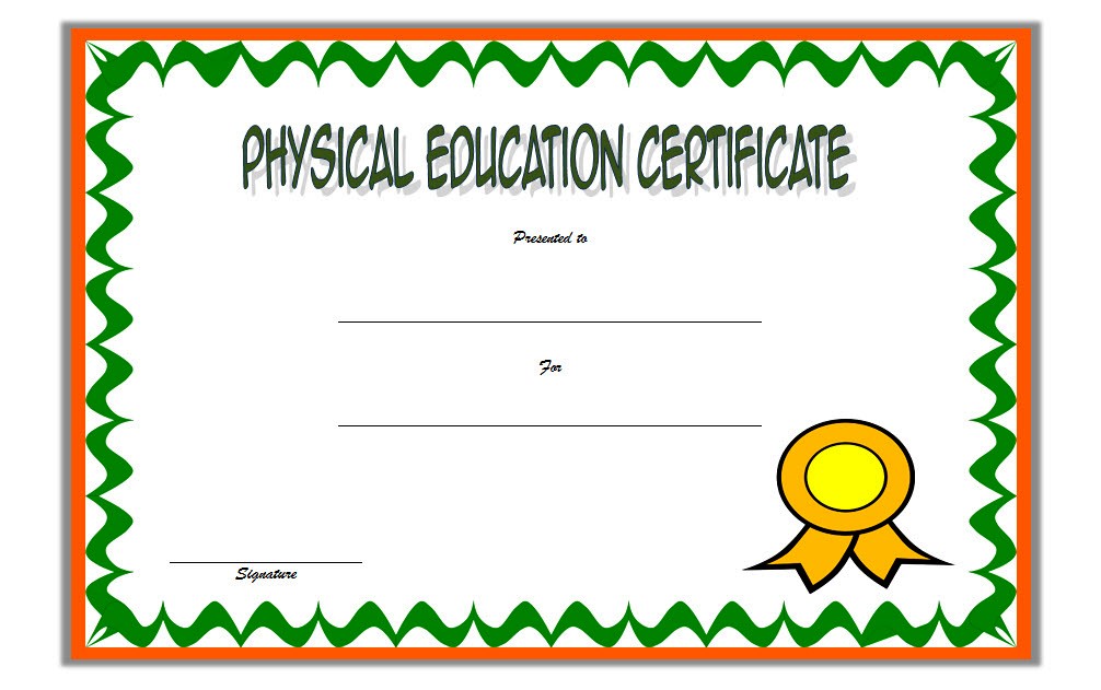 Physical Education Certificate Template Editable 8 Free Download 