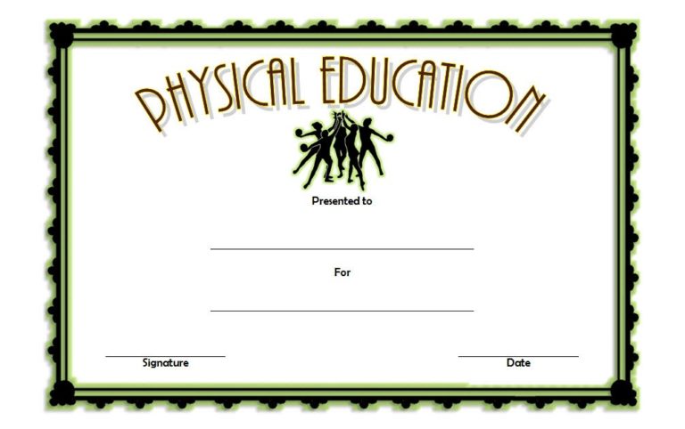 Physical Education Certificate Template Editable [8+ Free Download ...