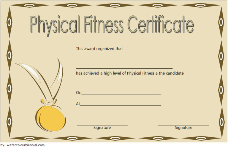 Physical Fitness Certificate Template Editable Free [7+ New DESIGNS]