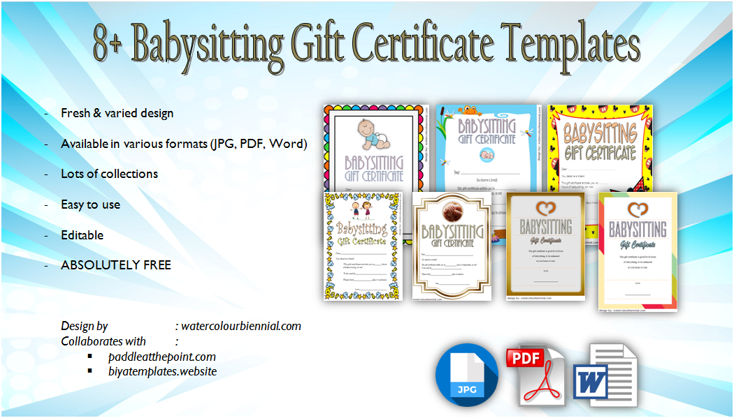 Babysitting Gift Certificate Template Free [7+ NEW CHOICES]