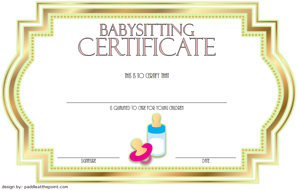 Babysitting Certificate Template 8 LATEST DESIGNS In February 2019 