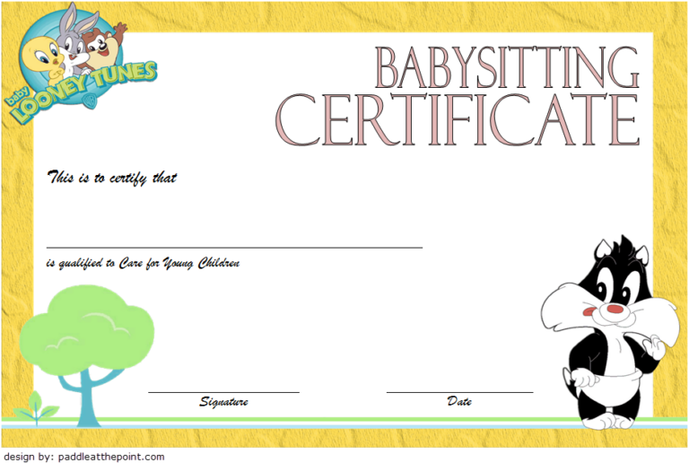Babysitting Certificate Template 8  LATEST DESIGNS Fresh