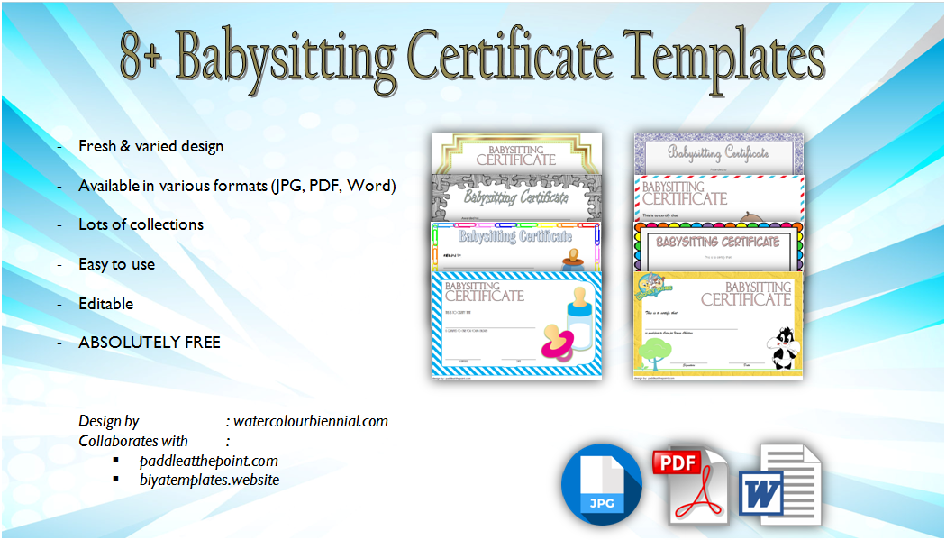 Babysitting Certificate Template [8+ LATEST DESIGNS]