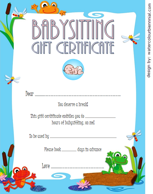 Free Babysitting Voucher Template Printable