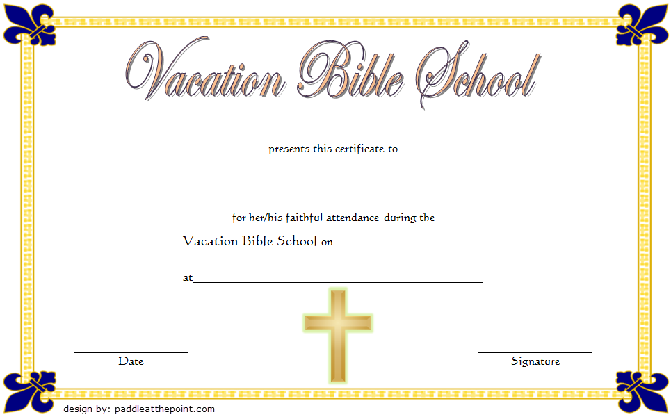 VBS Certificate Template Free Lifeway Completion Attendance Fresh Professional Templates